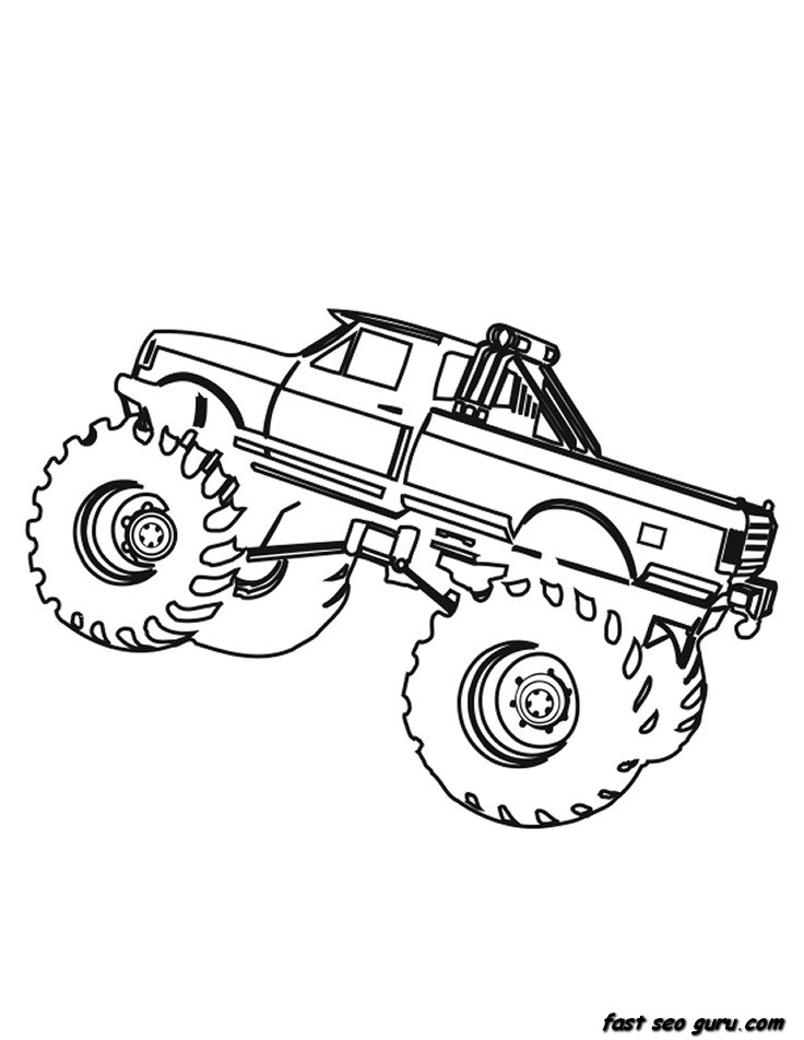 Printable Monster Truck coloring page for boy